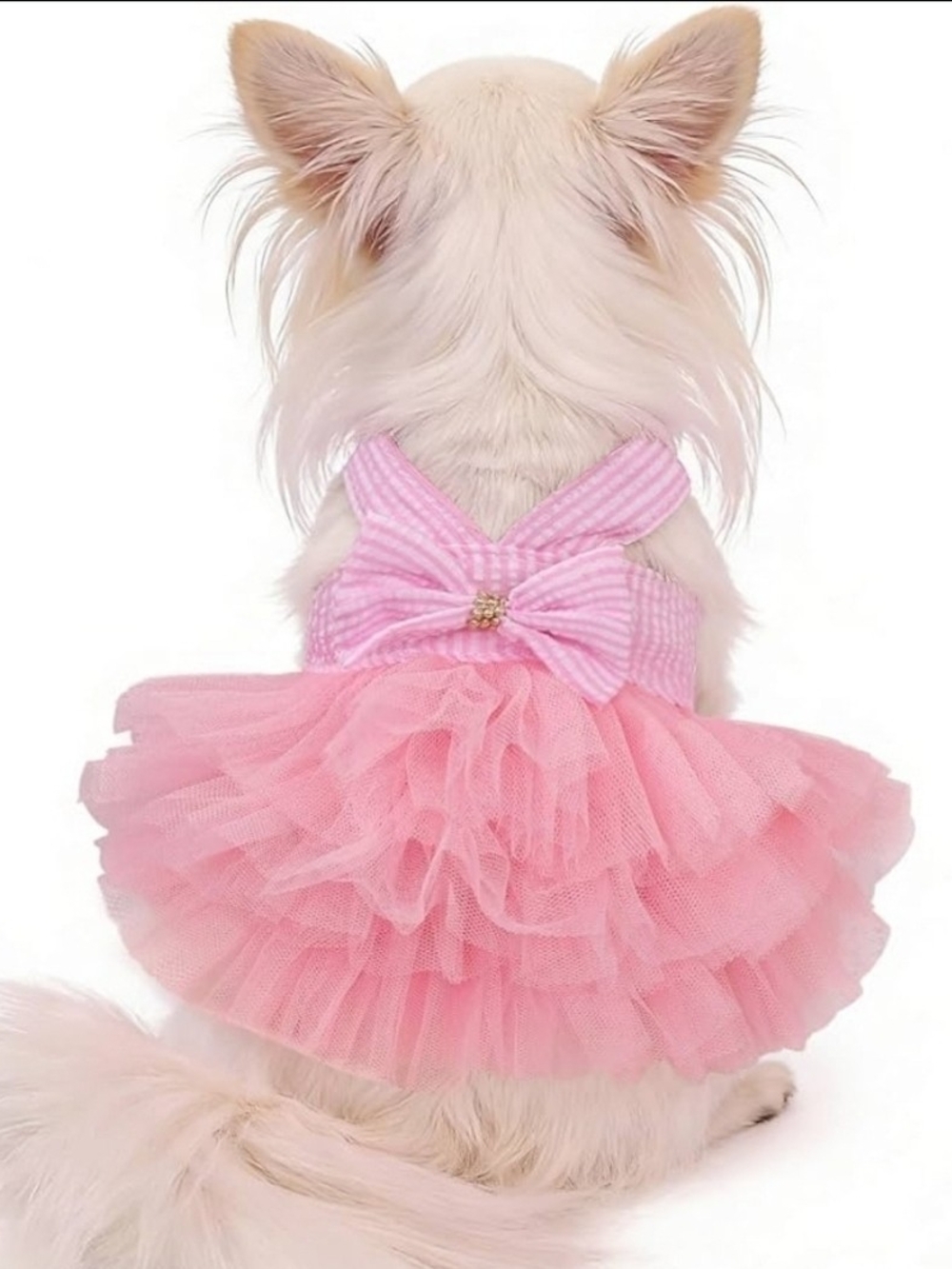 Pink Tulle Dog Dress with Bow - Pet Apparel